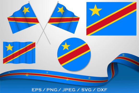 A DR Congo Flag Design Bundle for Marketing Graphics