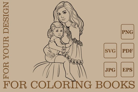 A Heartfelt Sketch: Reviewing the Mother & Baby Girl Line Vector