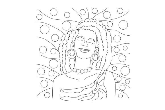 African Woman – Coloring Page: Embroidery Design Review