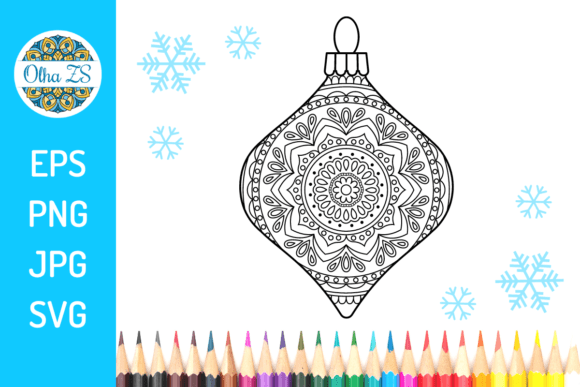 Christmas Bauble Mandala: A Graphics and Coloring Pages Asset Review