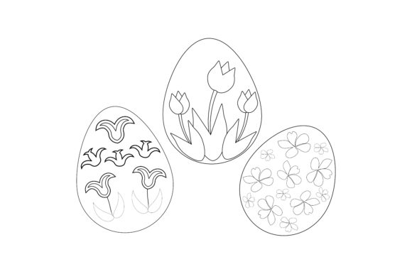 Decorated Easter Eggs Coloring Page: Crafts & Easter