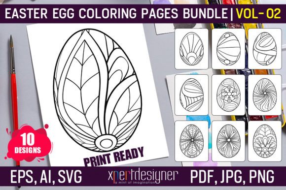 Easter Coloring Graphics for Commercial Crafting and Product Creation
