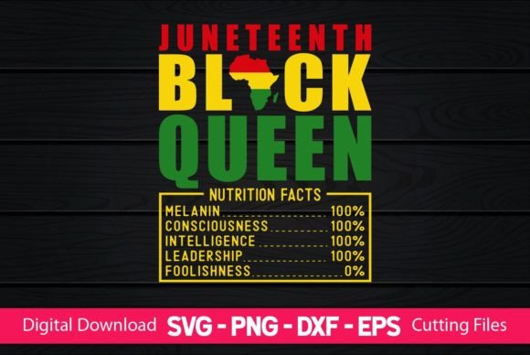 Juneteenth Black Queen Nutrition Facts: A Versatile Graphic for Crafters
