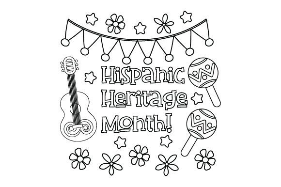 Kids Crafts: Hispanic Heritage Month Coloring Page – Guitar & Maraccas